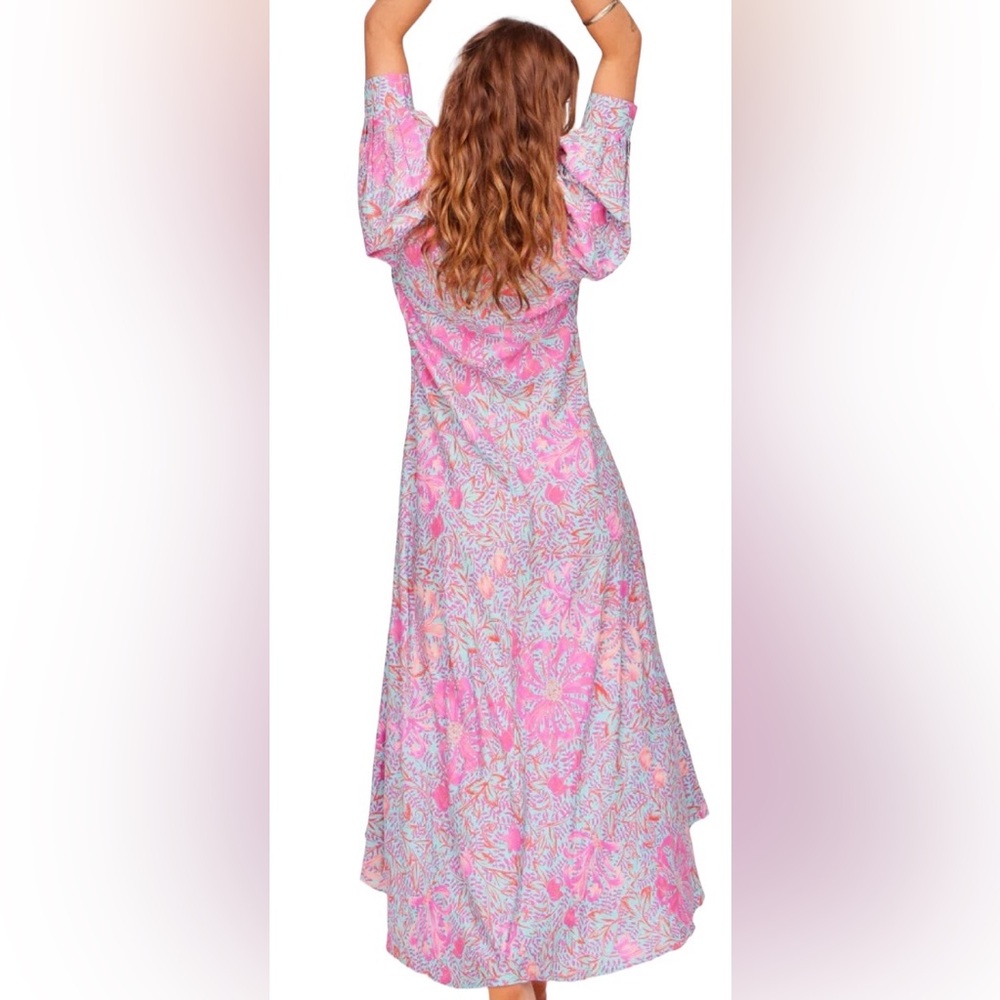 Jen's Pirate Booty Garden Party Floral Puff Sleeve Maxi Dress - Picture 2 of 7